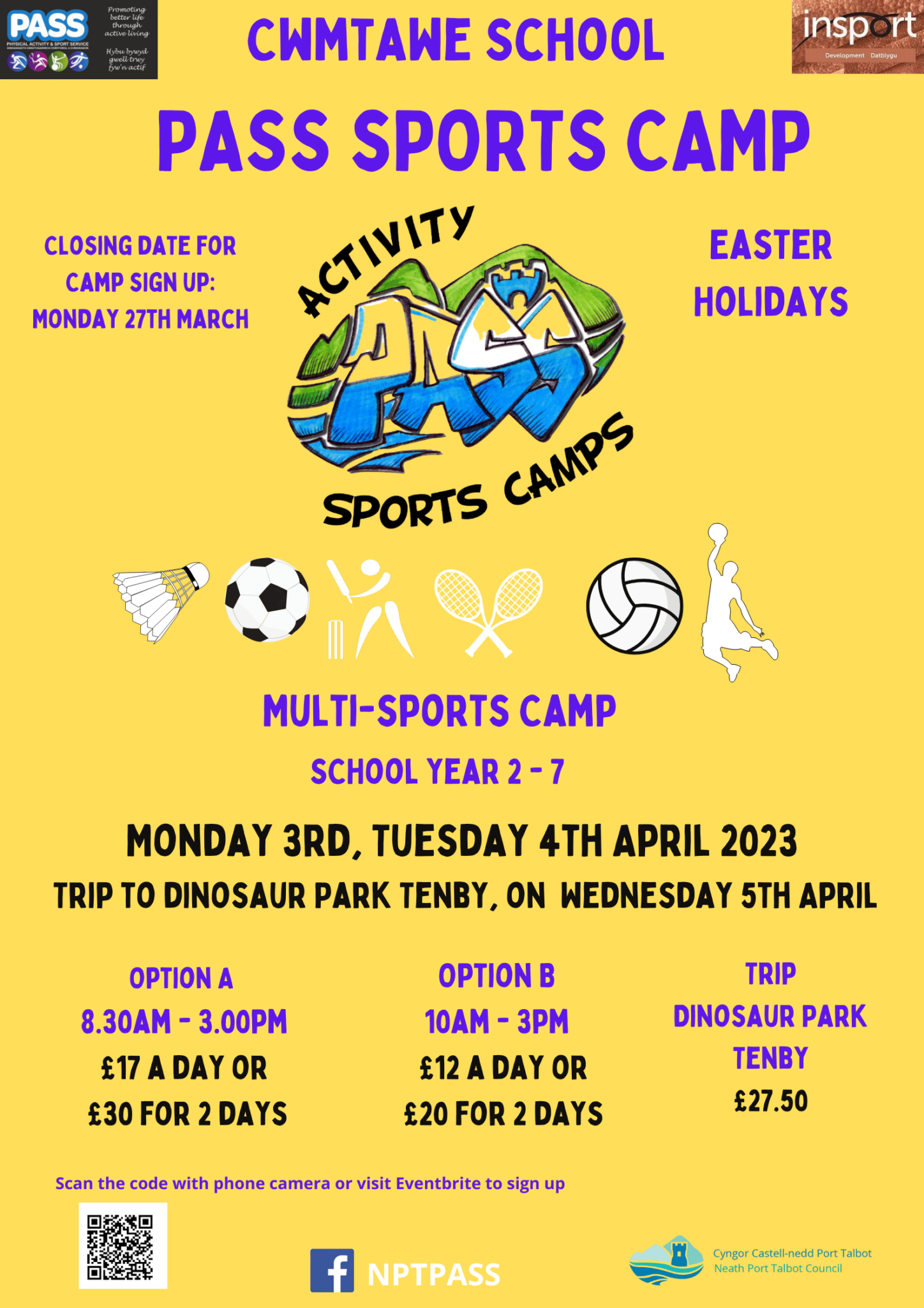Cwmtawe PASS Sports Camp Tairgwaith Primary Cwmtawe PASS Sports Camp Tairgwaith Primary